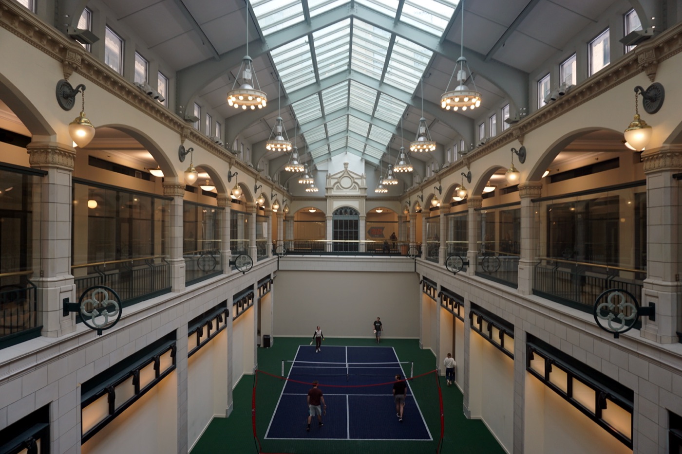 Indoor pickleball court setting — representative view for Skaha Hills, Penticton
