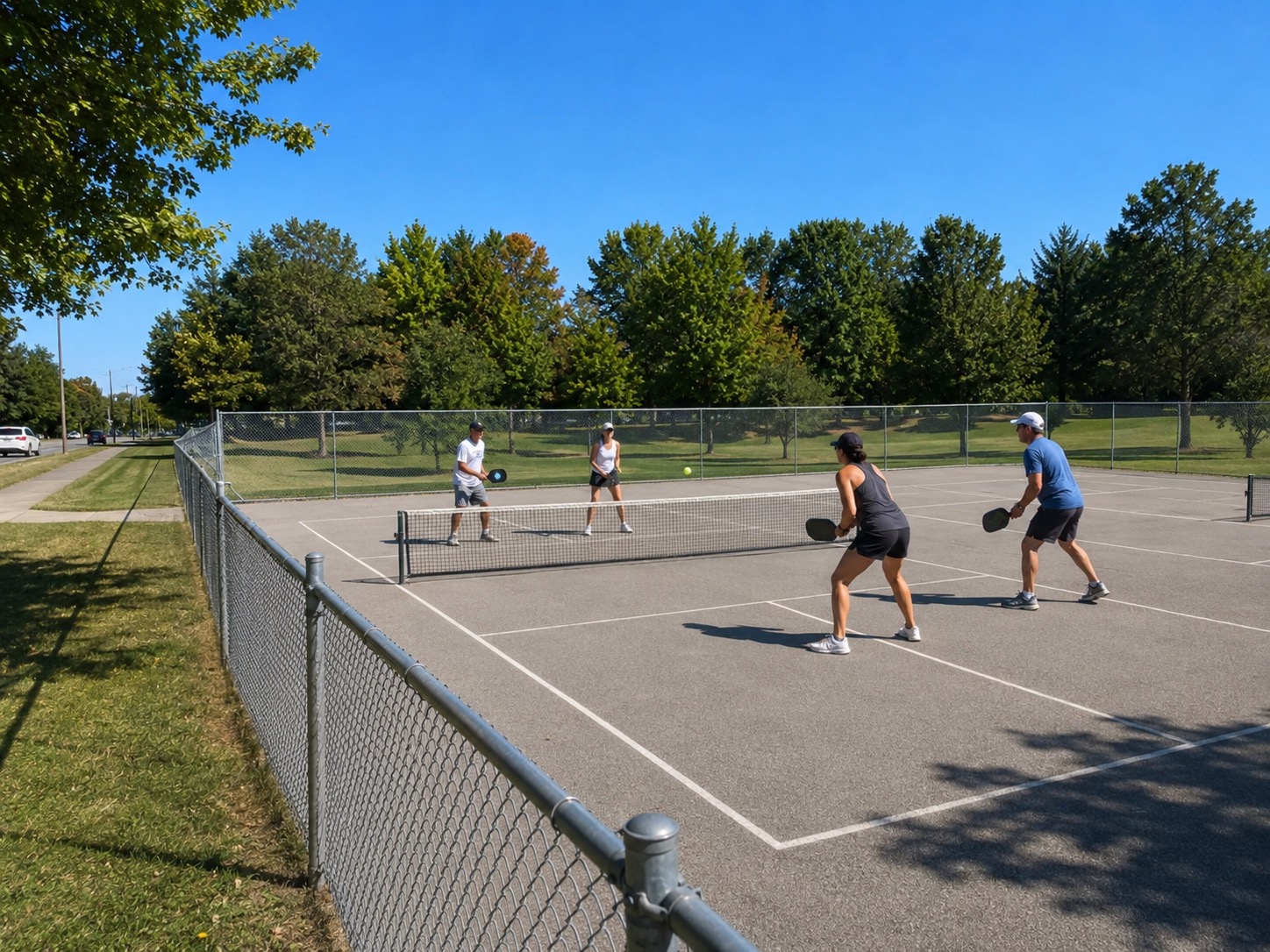 Pickleball play at Bayview Village Park, Toronto