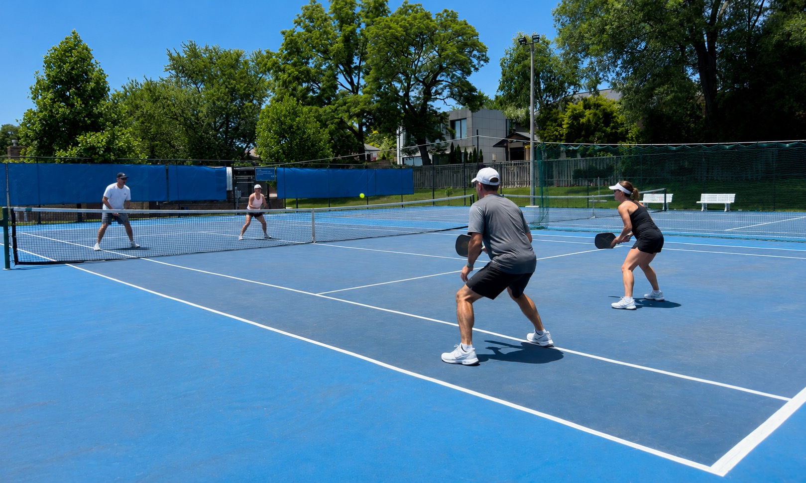 Pickleball play at Bennington Heights Park, Toronto