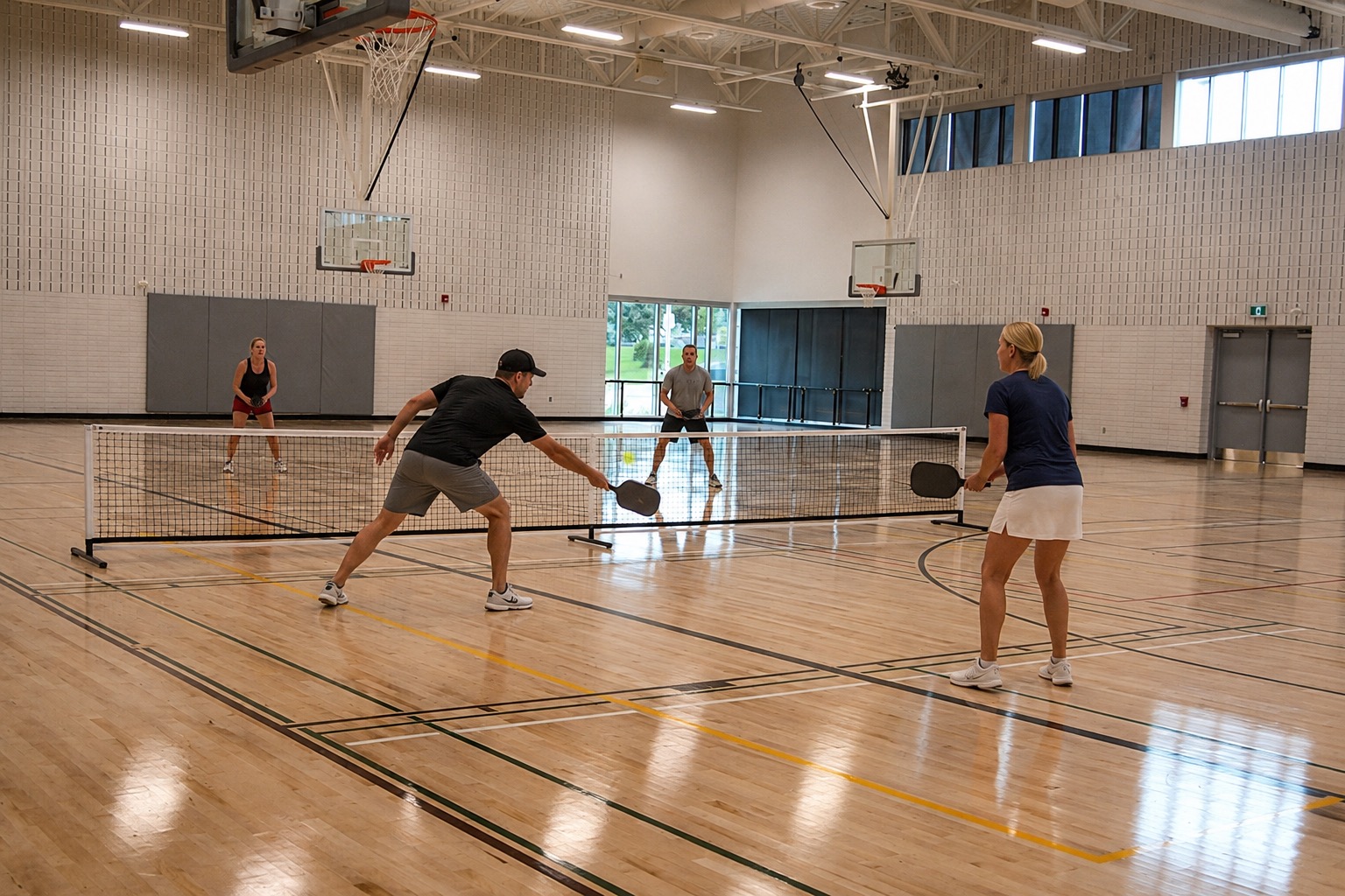 Pickleball play at Birchmount Community Centre, Toronto