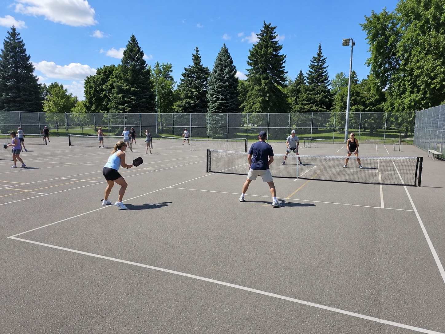 Pickleball play at Cummer Park, Toronto