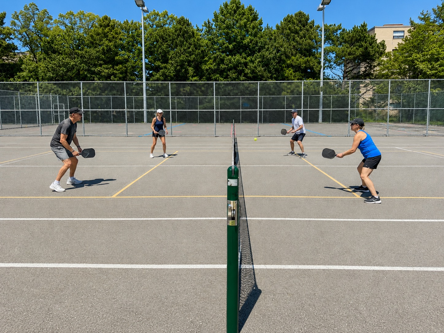 Pickleball play at Elie Wiesel Park, Toronto