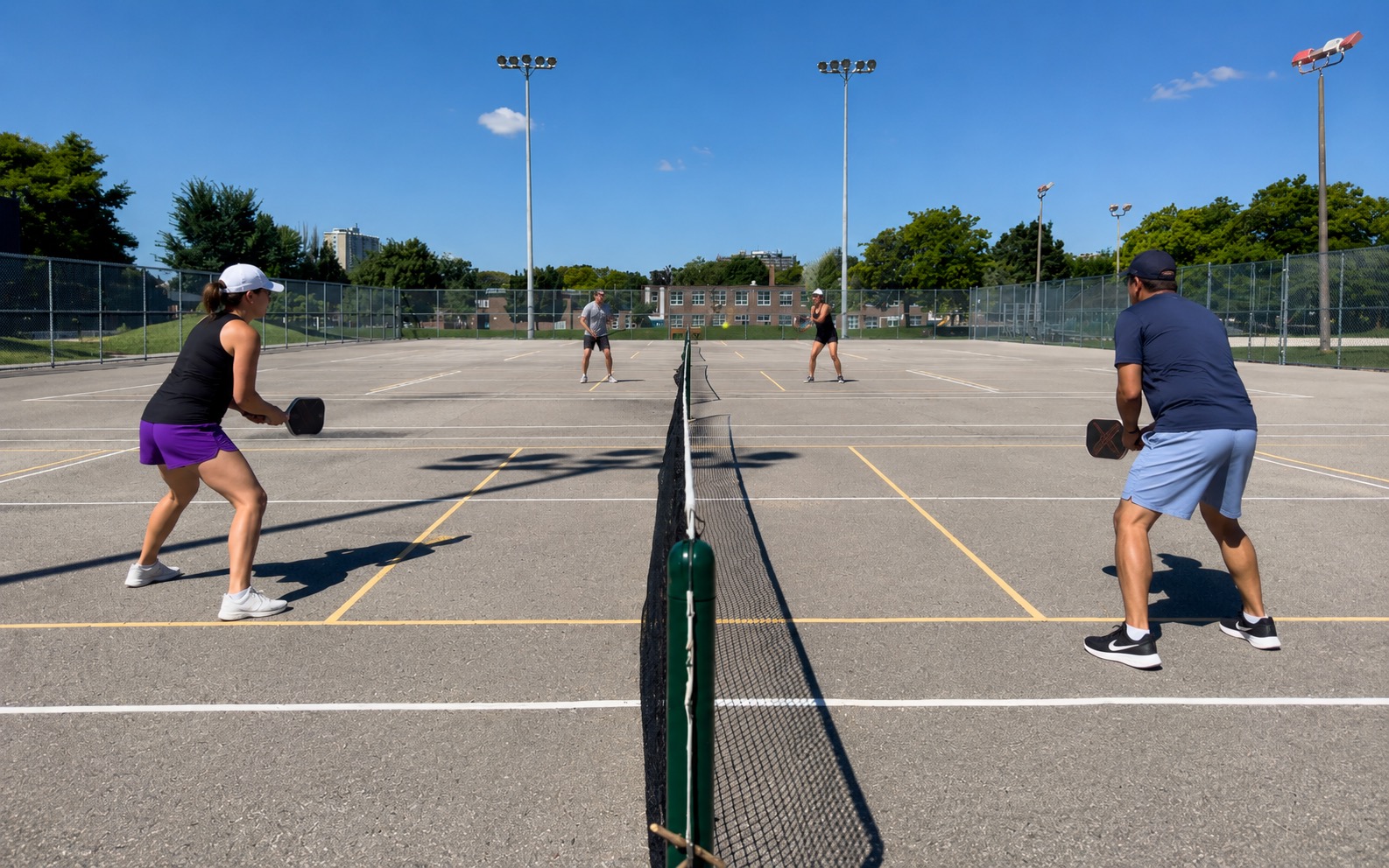 Pickleball play at Fenside Park, Toronto