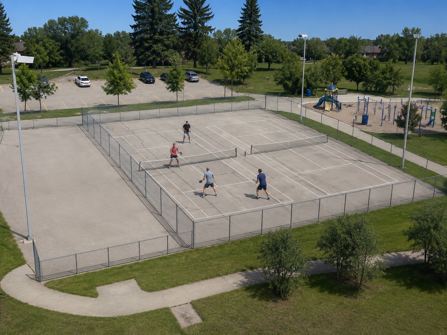 Pickleball play at Gihon Spring Park, Toronto