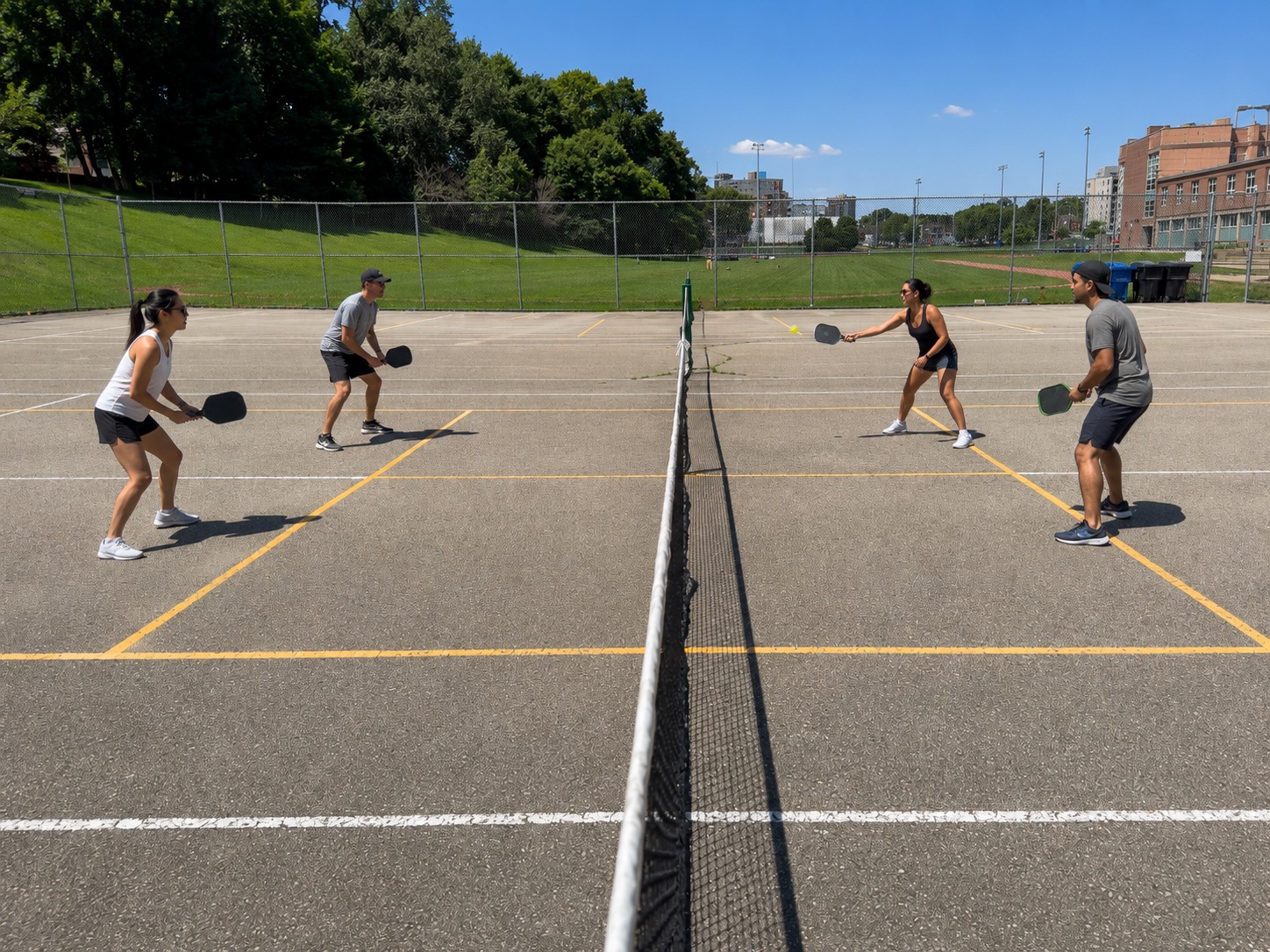 Pickleball play at Howard Talbot Park, Toronto