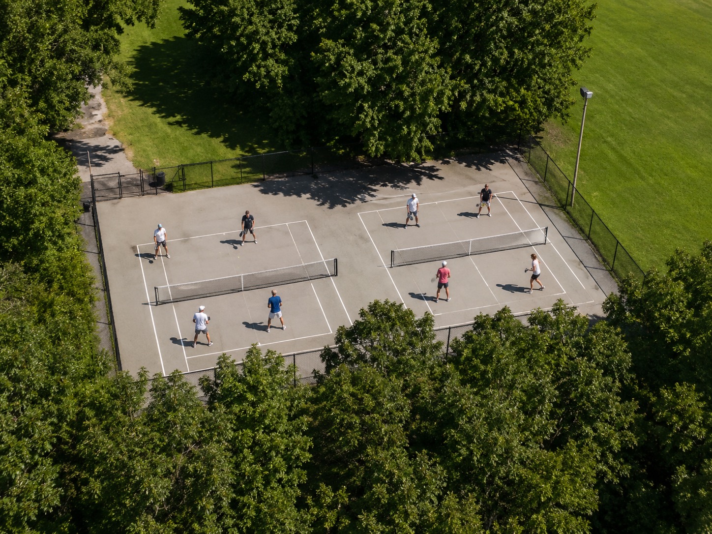 Pickleball play at Jeff Healey Park, Toronto