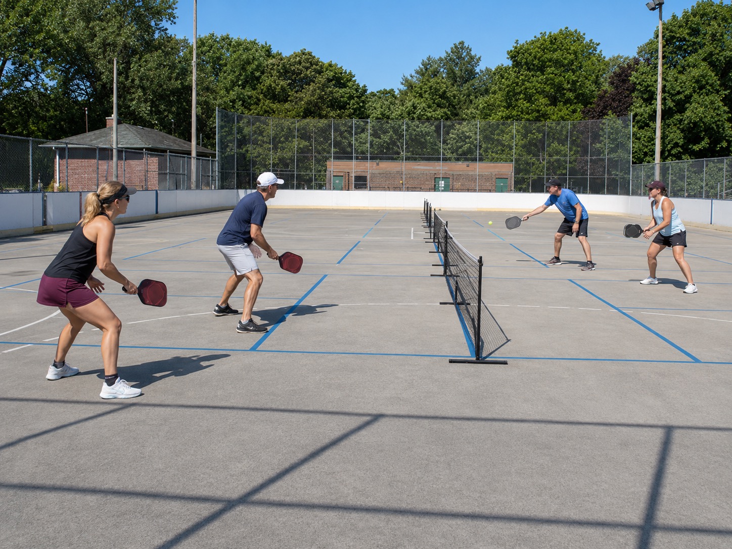 Pickleball play at Kew Gardens, Toronto