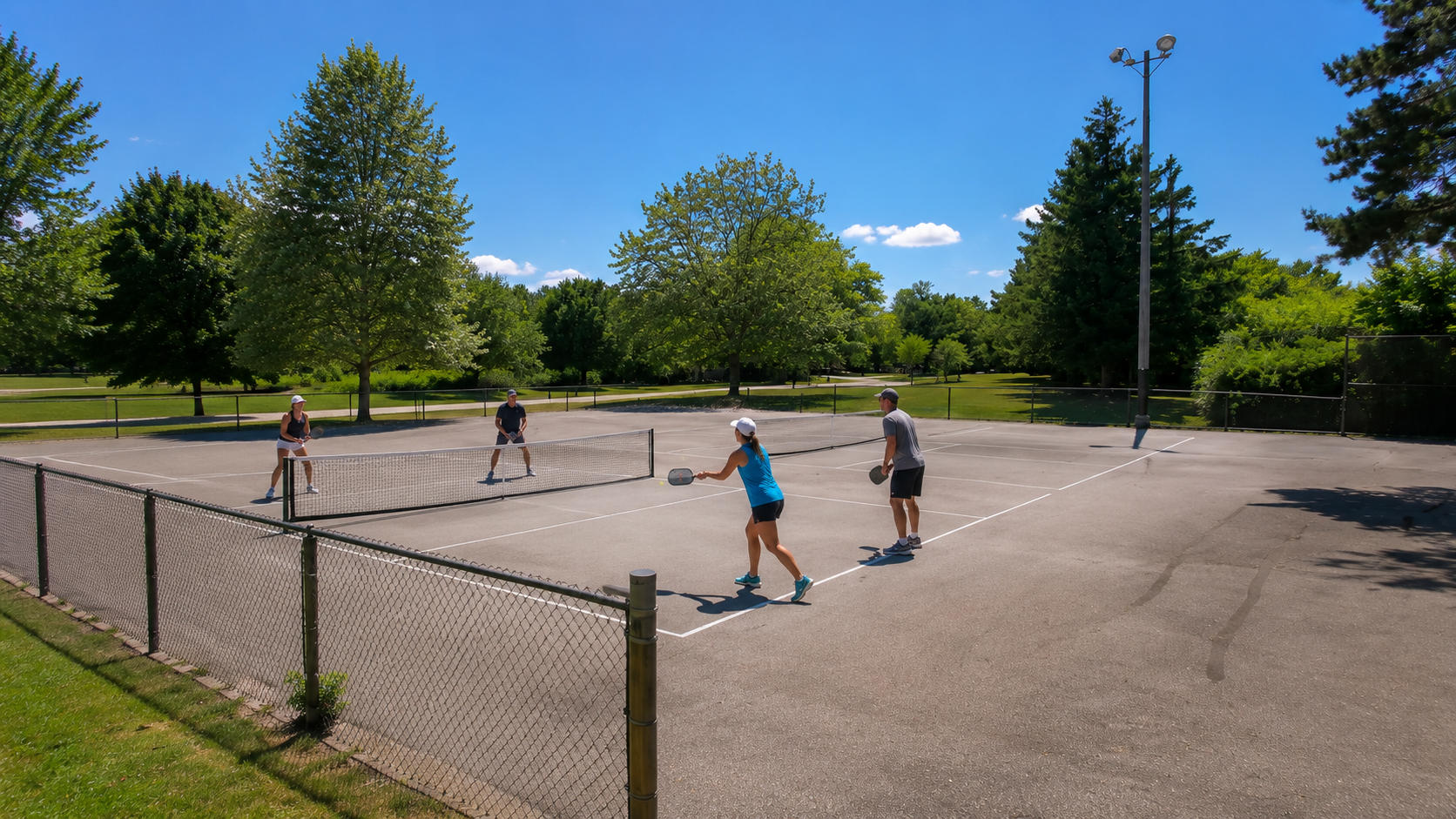Pickleball play at Laburnham Park, Toronto