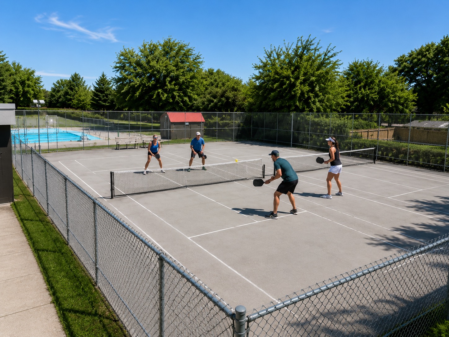 Pickleball play at Lambton - Kingsway Park, Toronto