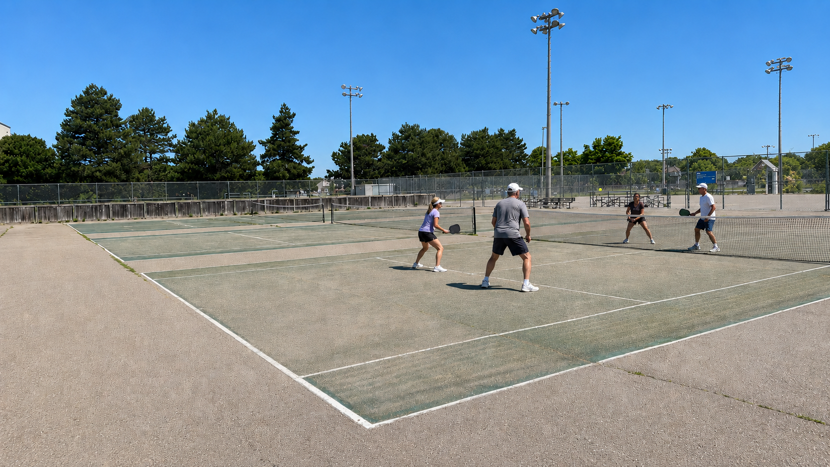 Pickleball play at Malvern Park, Toronto
