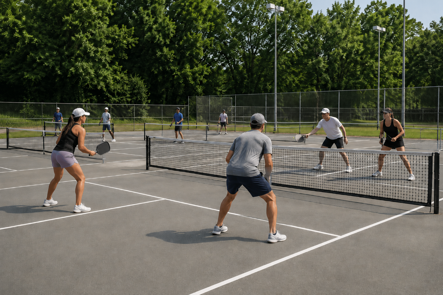 Pickleball play at Manchester Park, Toronto