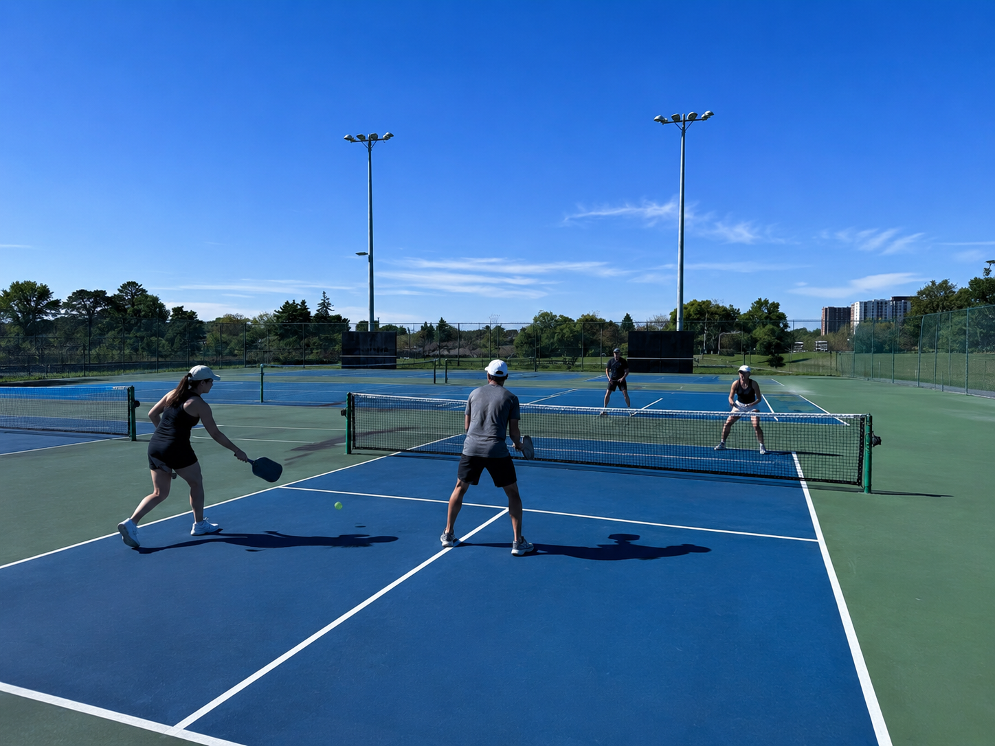 Pickleball play at Maple Leaf Park, Toronto