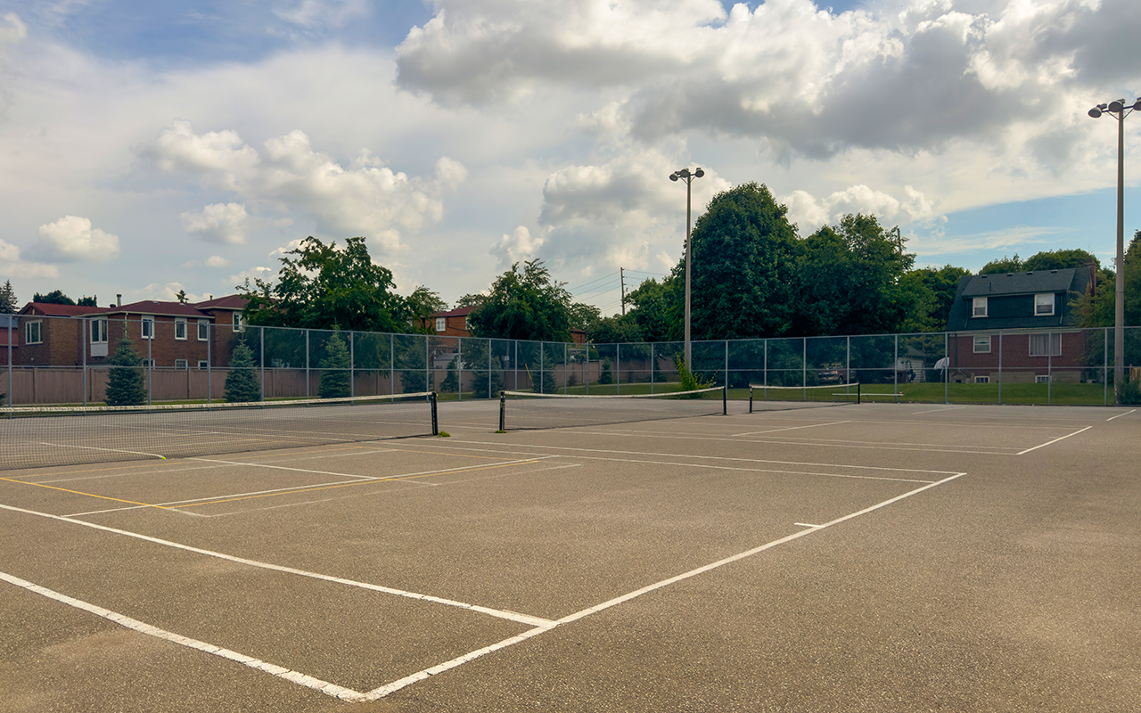Outdoor pickleball courts at McDairmid Woods Park — City of Toronto park facility